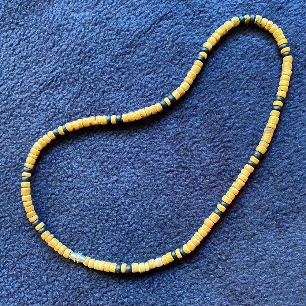 Vintage Wood Bead Collar Necklace